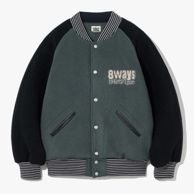 테켓 바시티 자켓 블루 그린