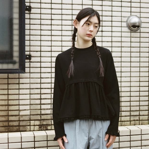 [OHESHIO] frill long t-shirt