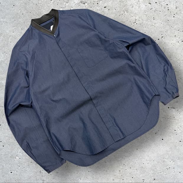 [44] 16ss 준지 데님 셔츠 차이나 양가죽 카라 D130