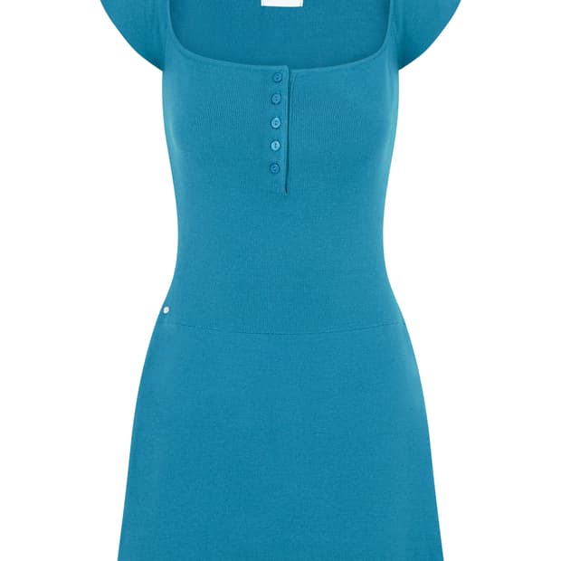 새상품) 페일제이드 딥 스퀘어넥 니트 원피스 블루그린 1