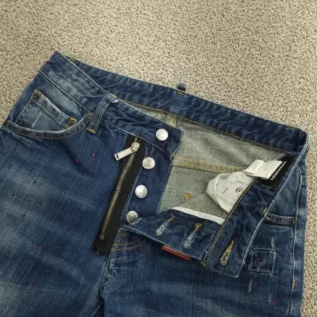 디스퀘어드2 남성 슬림핏 데미지 청바지 46