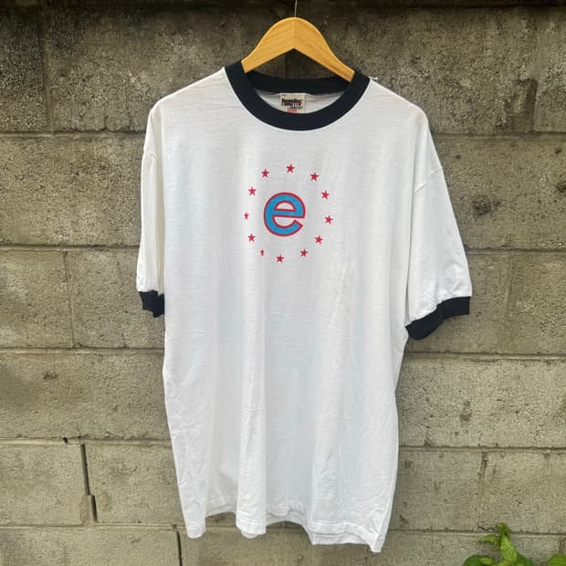 90s oneita 빈티지 알파벳 프린팅 링거티 반팔 티셔츠 xl