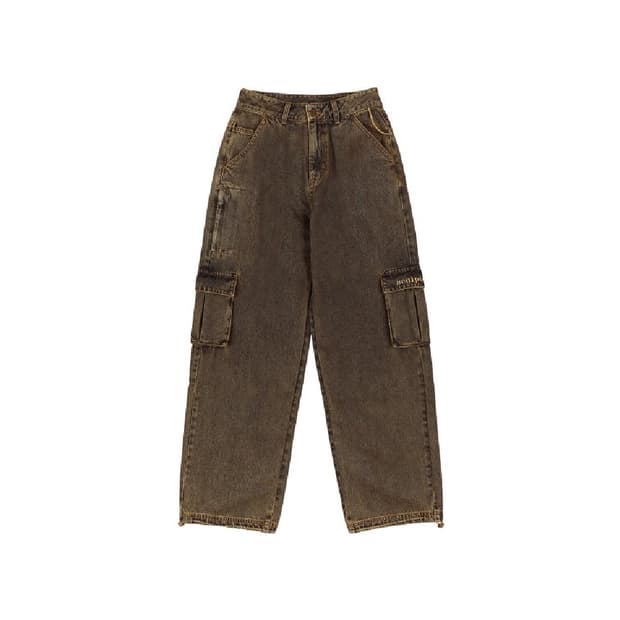 Acid Cargo Jogger Pants Vintage Brown