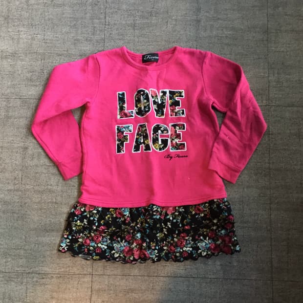 일본빈티지 Ficona 핀터깔y2k 라떼갸루 레이어드 스웻셔츠맨투맨핑크