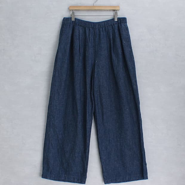 MUJI  _ linen blend wide fit easy pants 