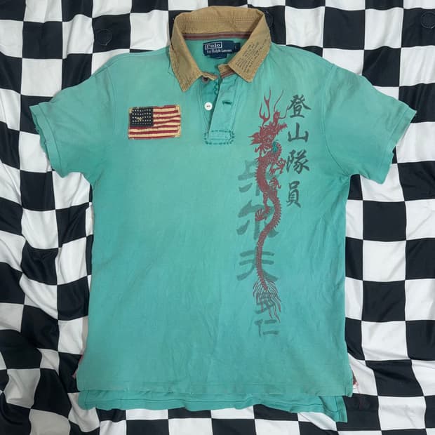 폴로 랄프로렌 성조기 드래곤 반팔 카라티