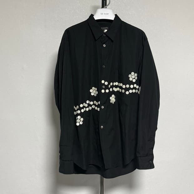24aw 꼼데가르송 옴므플러스 플라워 버튼 셔츠 l