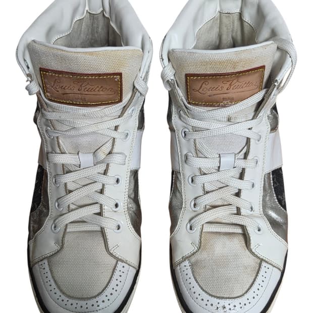 [정품] 루이비통 실버 투톤 레더 트레이너 스니커즈 275