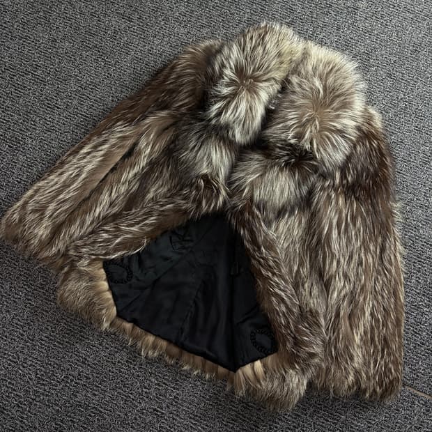 사가 폭스 리얼 폭스 퍼 밍크 하프 코트 1718