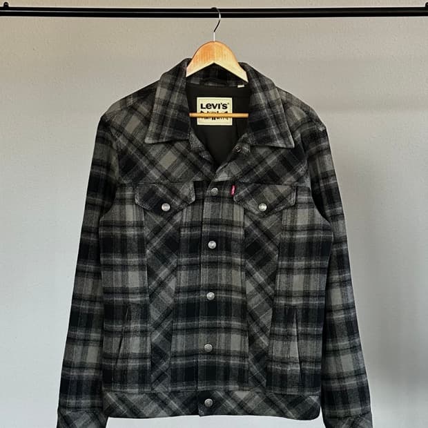 [M]리바이스 플란넬 체크 울 트러커 자켓