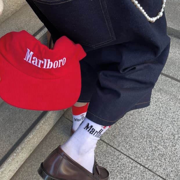 말보로 코듀로이캡 