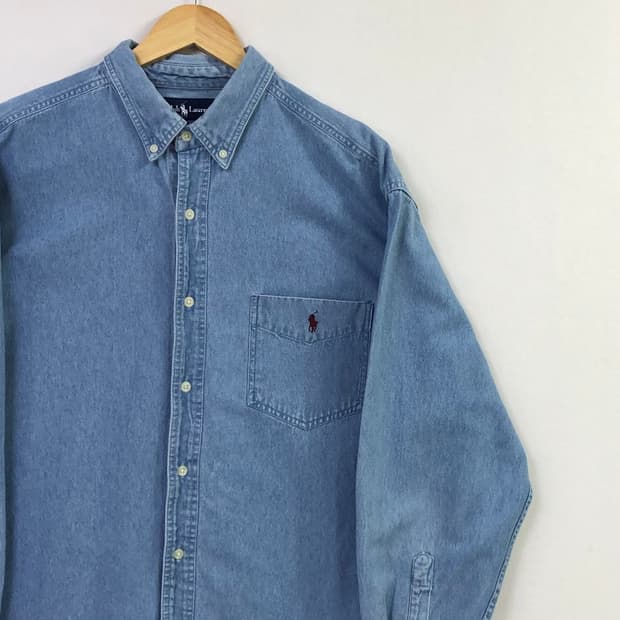 XL 폴로 데님 셔츠