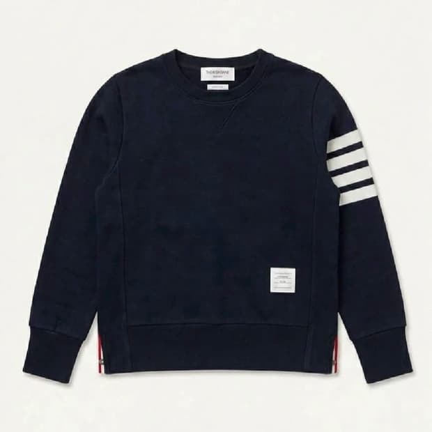 톰브라운 사선 완장 맨투맨 네이비 판매