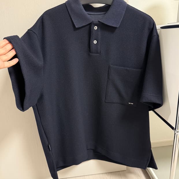 우영미 25ss 네이비 포켓 폴로 티셔츠 46사이즈