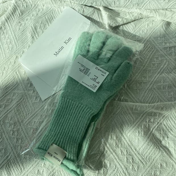 마뗑킴 니트장갑 민트