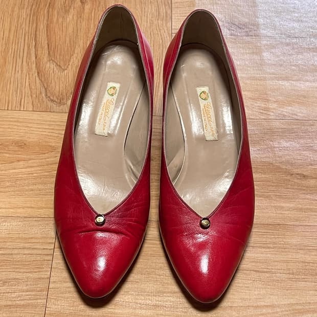 빈티지 구찌 80s 구두 레드 38