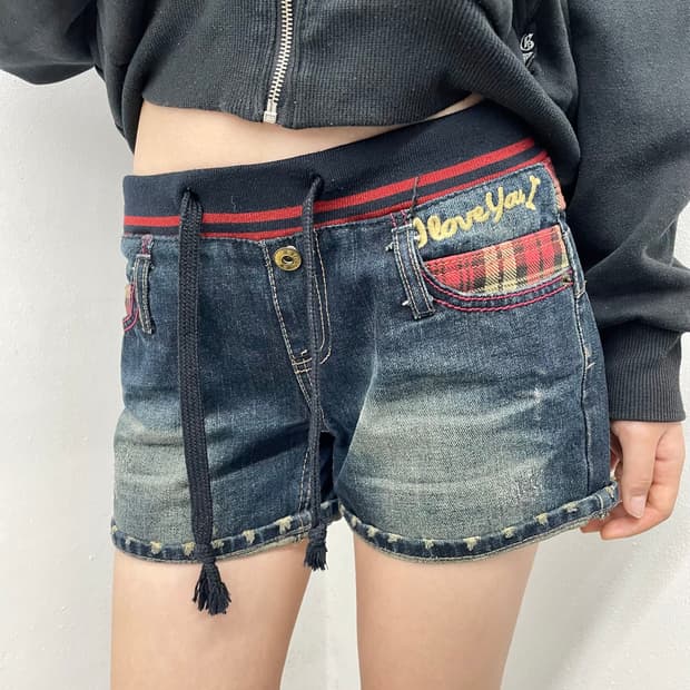 진청 워싱 패치 숏츠