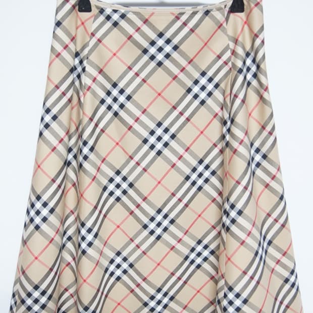 버버리 런던 체크 스커트 38
