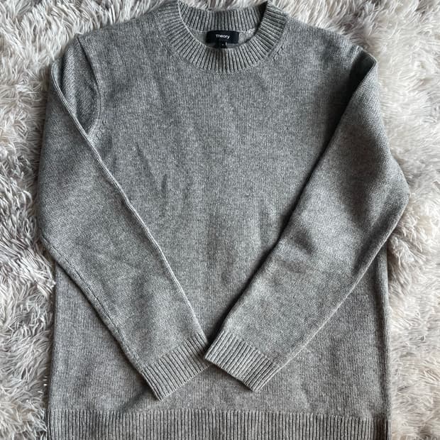Theory 띠어리 그레이 니트 스웨터 캐시미어100