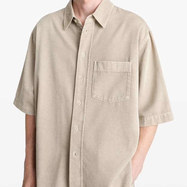 M(48) size 르메르 숏 슬리브 셔츠 내추럴 베이지