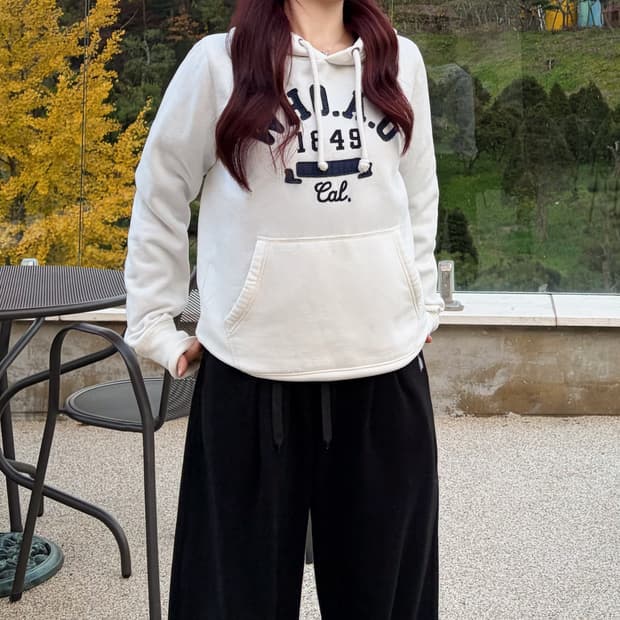 후아유 1849캘리포니아 y2k 화이트 후드티(l)