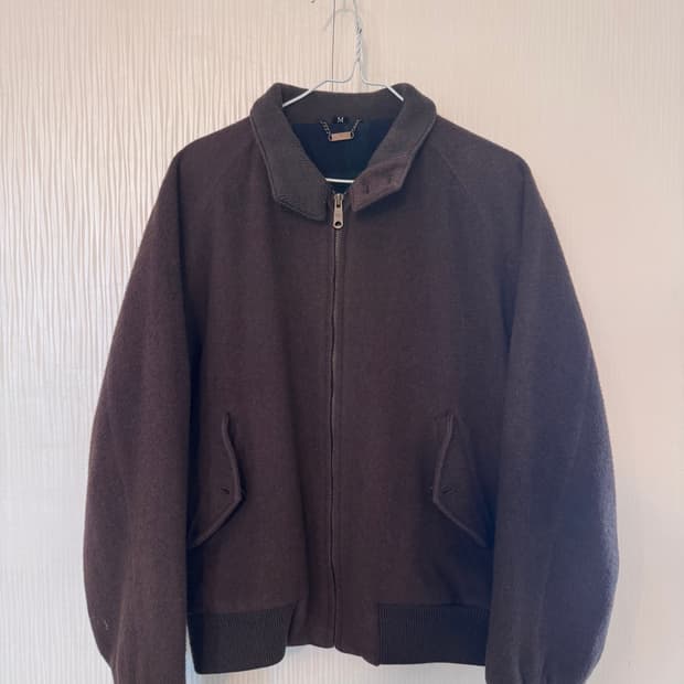 일본 빈티지 울 블루종 자켓 M 브라운 (울80%)