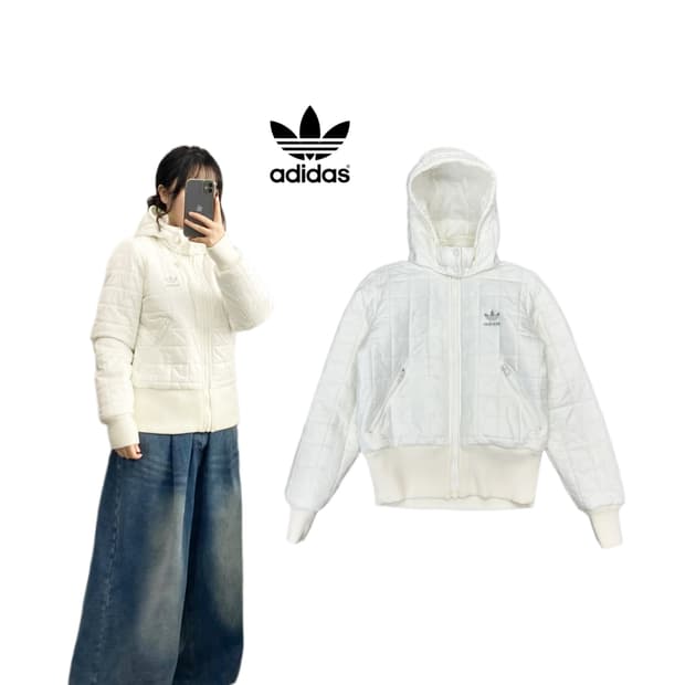 아디다스 실버 파이어버드 퀼팅 경량패딩