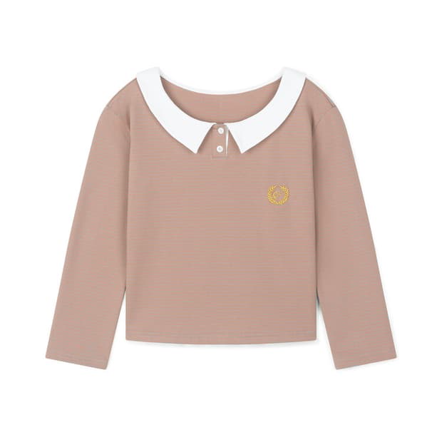 peter pan collar stripe top (beige)