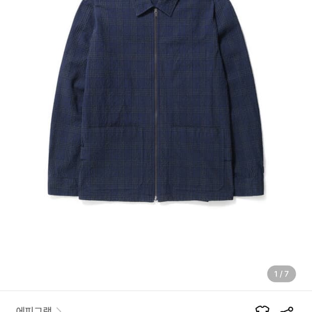 에피그램 체크 서커 블루종