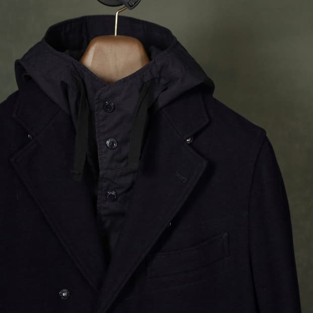 엔지니어드가먼츠 후드 레이어드 체스터필드 코트