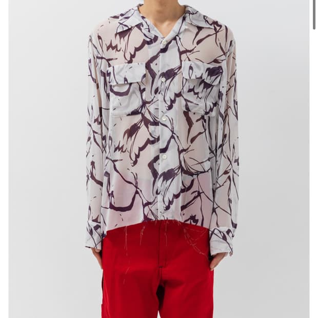 니들스 오픈카라 패턴 셔츠