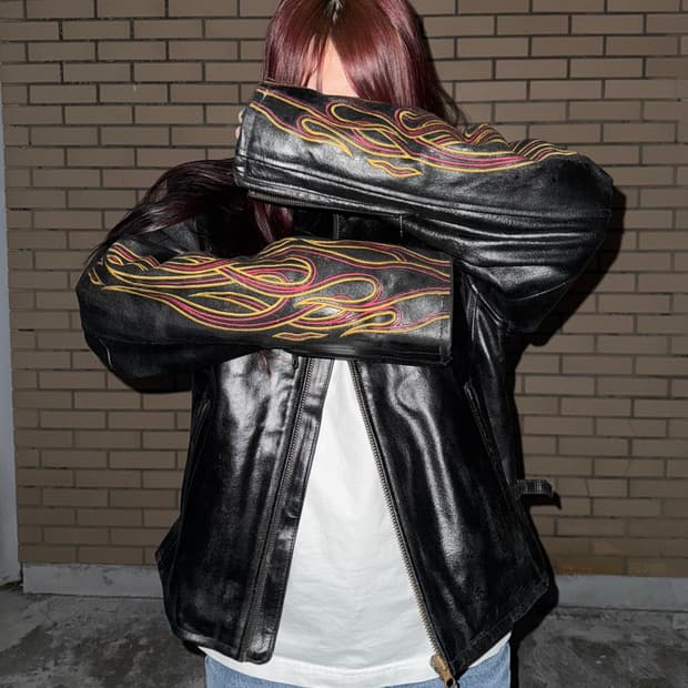 90s 할리 데이비슨 플레임 가죽자켓