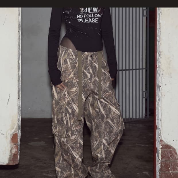 모모바지 플노팔 리얼트리 카모 와이드 워크 팬츠