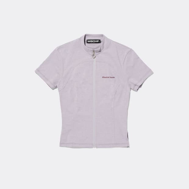 미스치프 MOCKNECK ZIP UP SHORT SLEEVE 라이트그레ㅇ