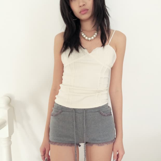 루즈슬립오버 푸딩 레이스 숏츠