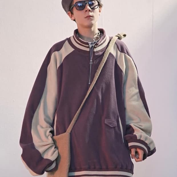 우마미즘 풀오버 플리스 퍼플 L