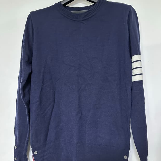 톰브라운 네이비 니트 가디건