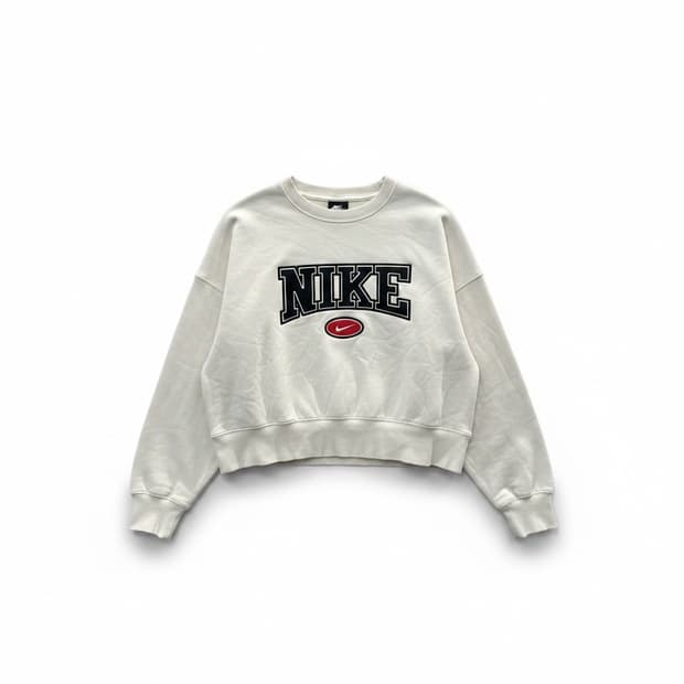 나이키 피닉스 크롭 맨투맨 M 아이보리