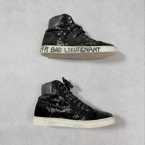 Saint Laurent Glitter High-Top Sneakers