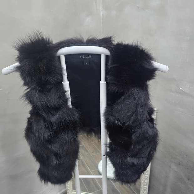 여우털100%  조끼 s 