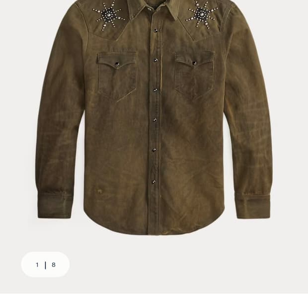 더블알엘 스터드 데님 웨스턴 셔츠 m