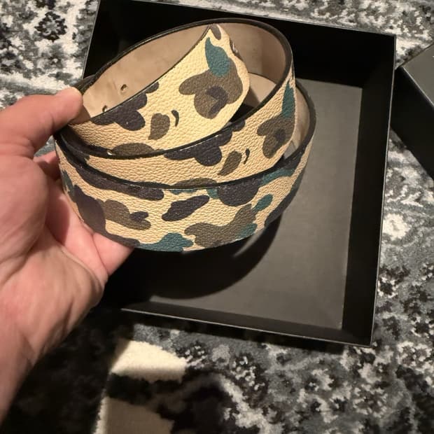 베이프 ABC 카모 레더 벨트