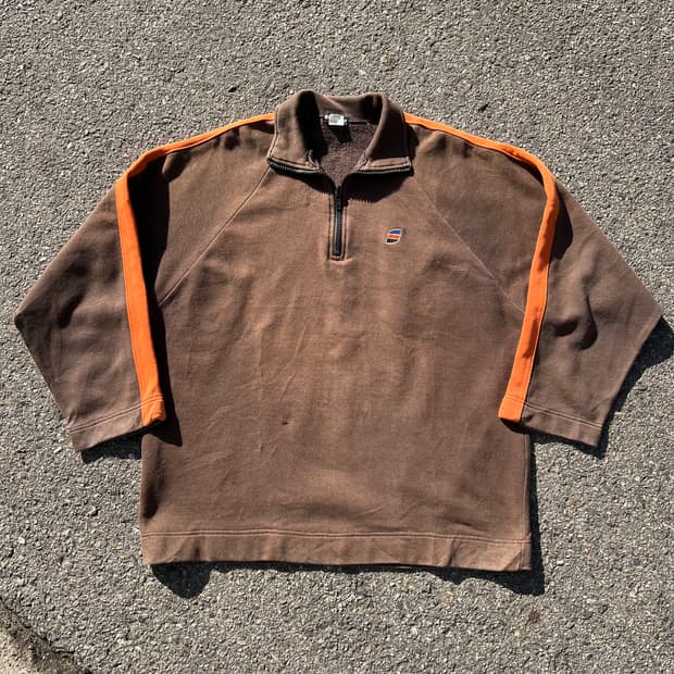 90‘s 스투시 하프집 풀오버 스웻셔츠