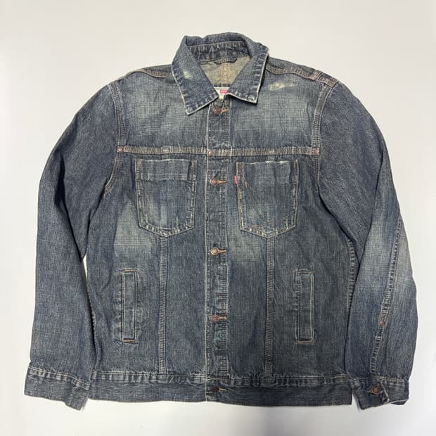 희귀!! 리바이스 90s 빈티지 워싱 투 포켓 데님 자켓 L