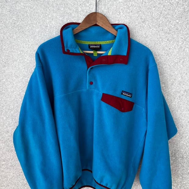 빈티지 파타고니아 신칠라 플리스 블루/레드 맨M