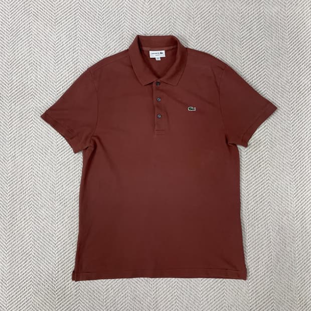 라코스테 슬림핏 반팔 카라티 브릭 브라운 6(XL/105)
