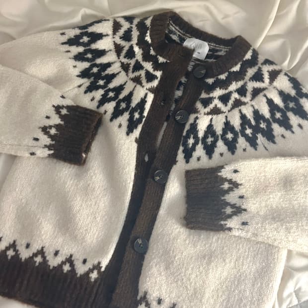 자라 자카드 노르딕 니트 가디건
