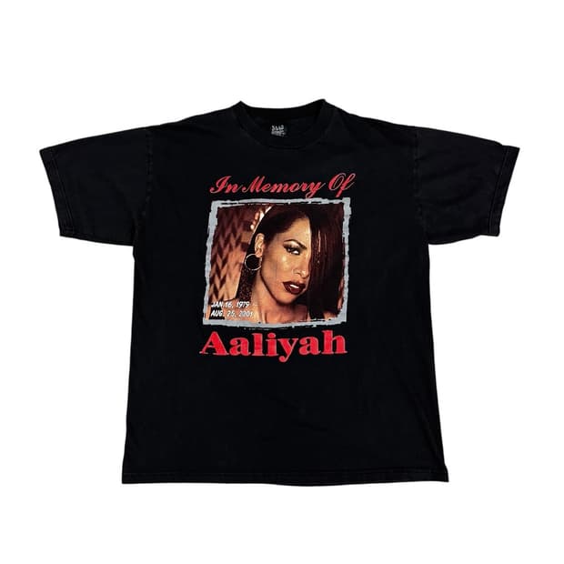 빈티지 2001 Aaliyah 알리야 메모리얼 랩티셔츠