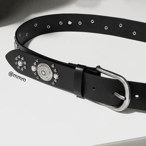 [Unisex] 웨스턴 찡 엠블럼 가죽벨트