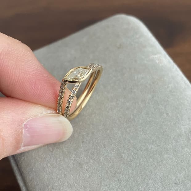 천연 다이아몬드 반지(14K)